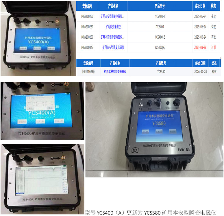 矿用本安型瞬变电磁仪（原型号YCS400（A）更新为YCS580）（含发射机，深度可达400米）YCS580升级款ZO99-YCS3000